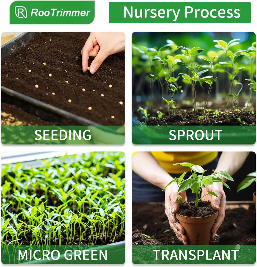 RooTrimmer Growing Trays, 1020 Plant Nursery Trays Heavy Duty Seed Starter Flat Seedling Tray for 72/128 Cell Plug Tray