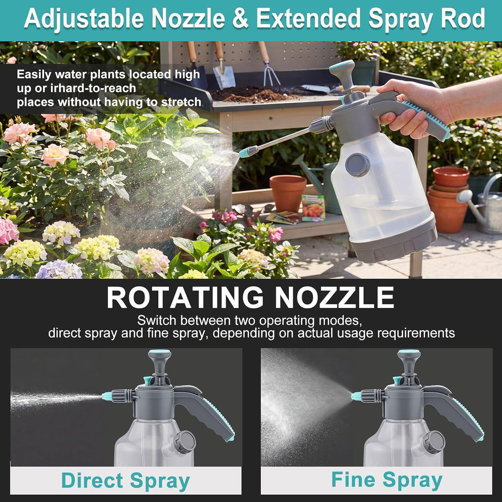 2 Set 0.8 Gallon Pump Sprayer Handheld Plant Water Spray Bottles 3l Garden Adjustable Clear Pump Sprayers with Nozzle
