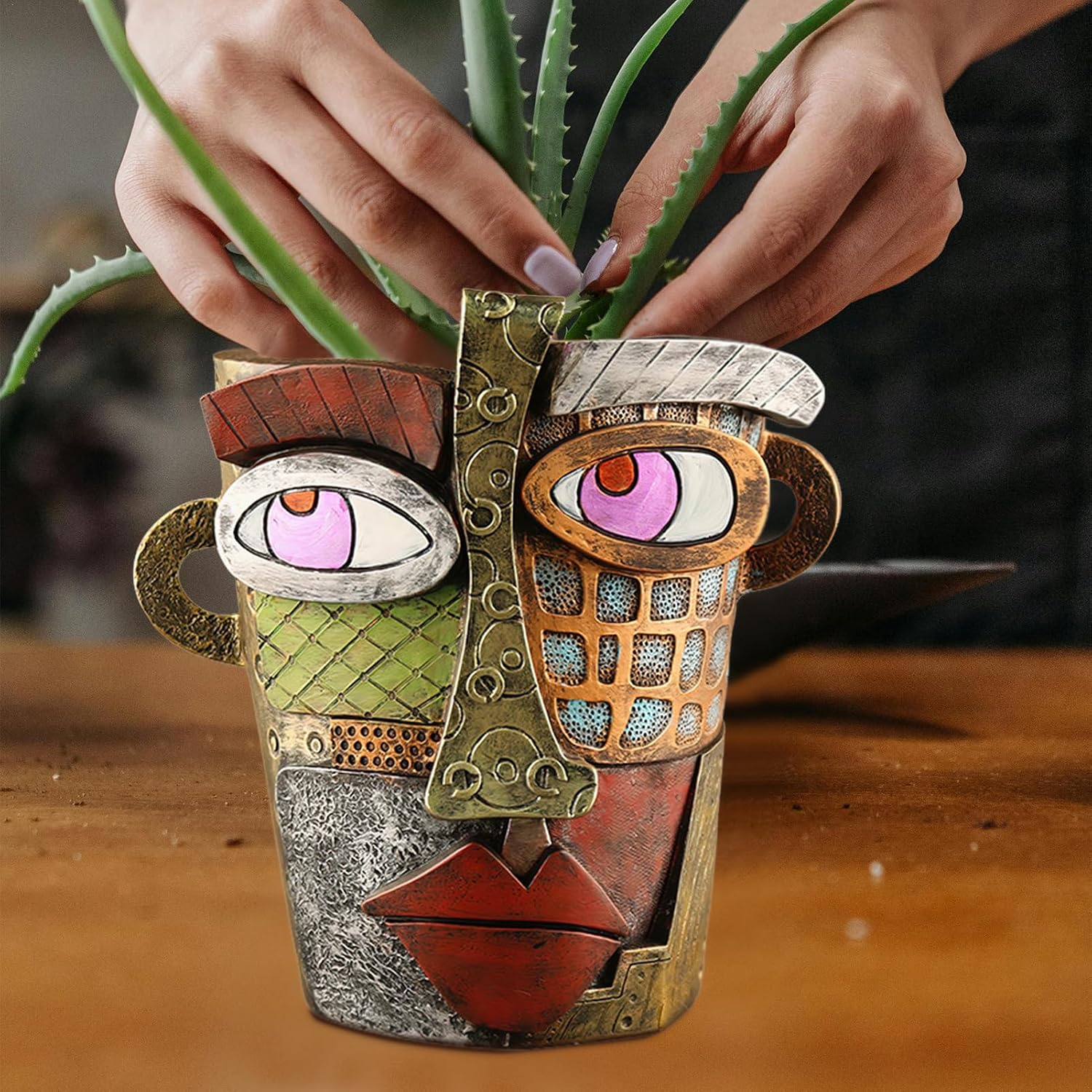 Midogaigai Abstract Face Planter Pots for Indoor Plants&Flowers Home Decor | Adorable, Quirky Face Planter, Funny
