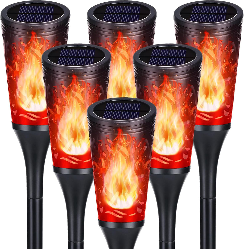 Toodour Solar Halloween Lights Outdoor, 6 Pack Solar Torch Light Waterproof