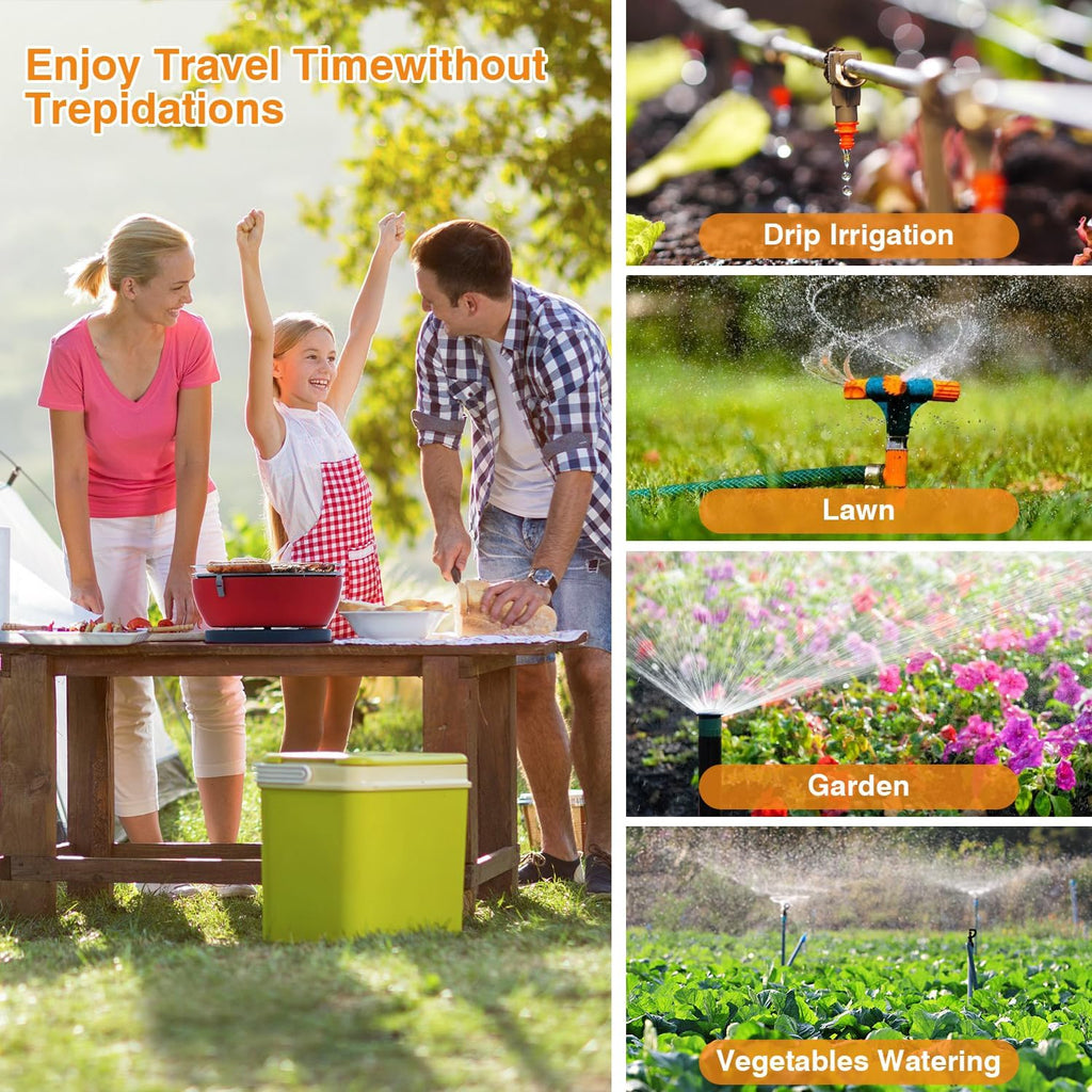 Smart WiFi Sprinkler Timer 3 Zone, Water Timer for Garden Hose Irrigation | 984 FT long range wireless connection with