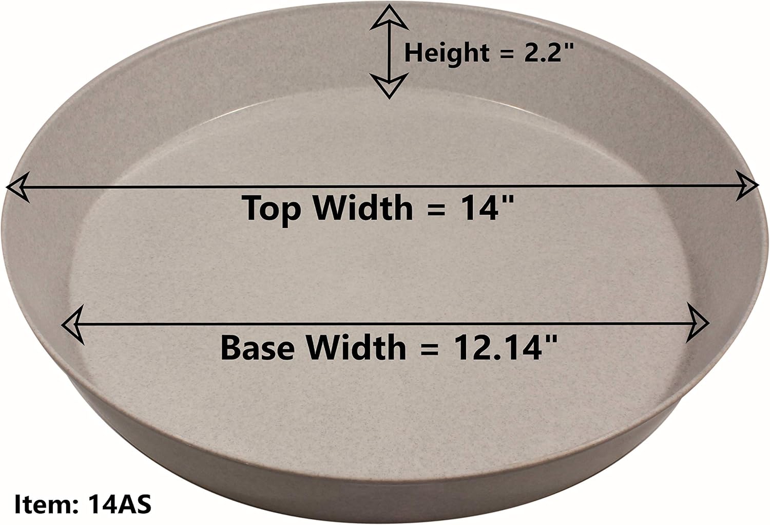 14 Inch (12.14 Inch Base) Case of 5 Plant Saucer, Black | Polypropylene, Heavy Duty Indoor/Outdoor, Drip Pan & Tray
