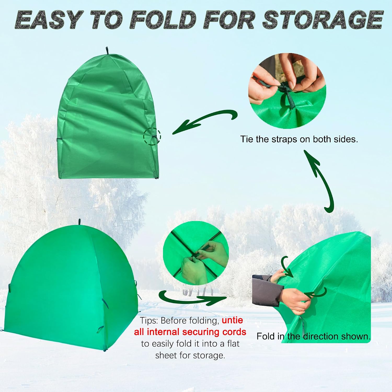 59″*59″*60″ Large Winter Plant Warm Covers with Air Hole for Raised Bed- Warm Tent Freeze Protection Humidity Domes for