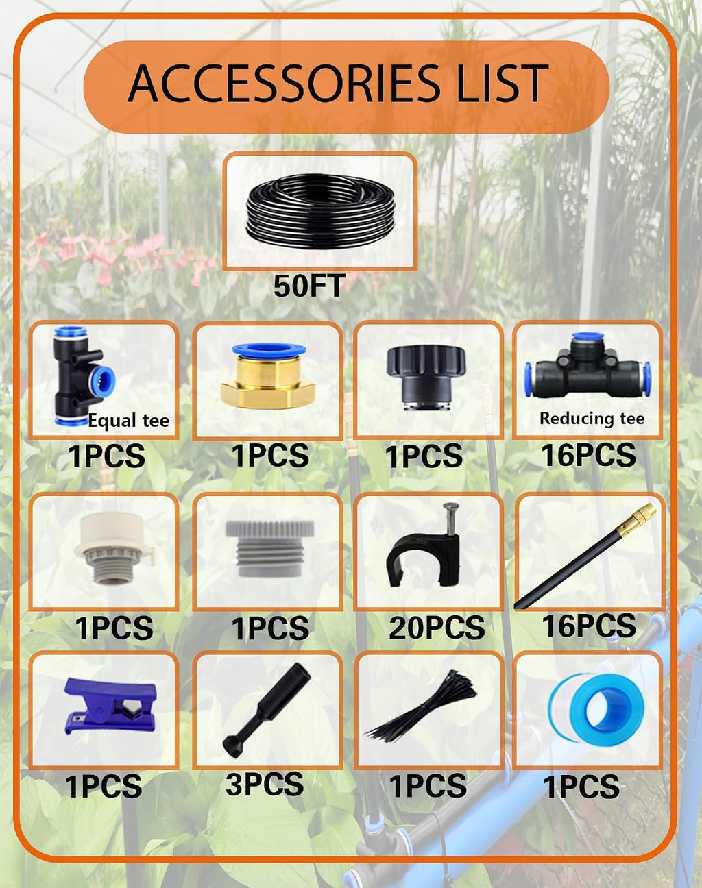 Drip Irrigation System,Automatic Garden Watering System, 360 Degree Adjustable Garden Sprinkler, High Output Mist Spray