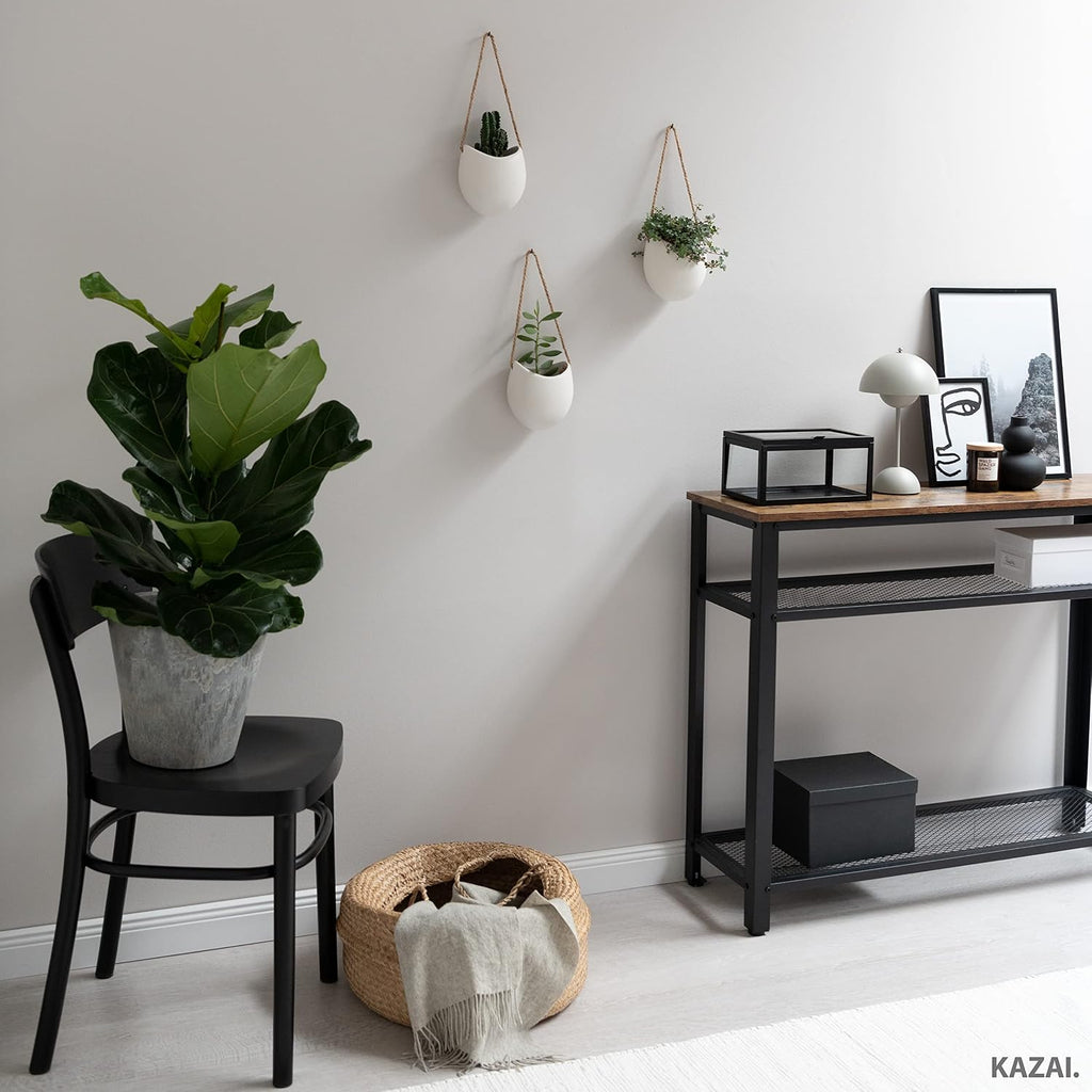 Kazai. Wall Planters -Ellie- | Hanging Ceramic Plant Pots 3 Pieces | Wall Decoration for Indoors, Balcony and Garden