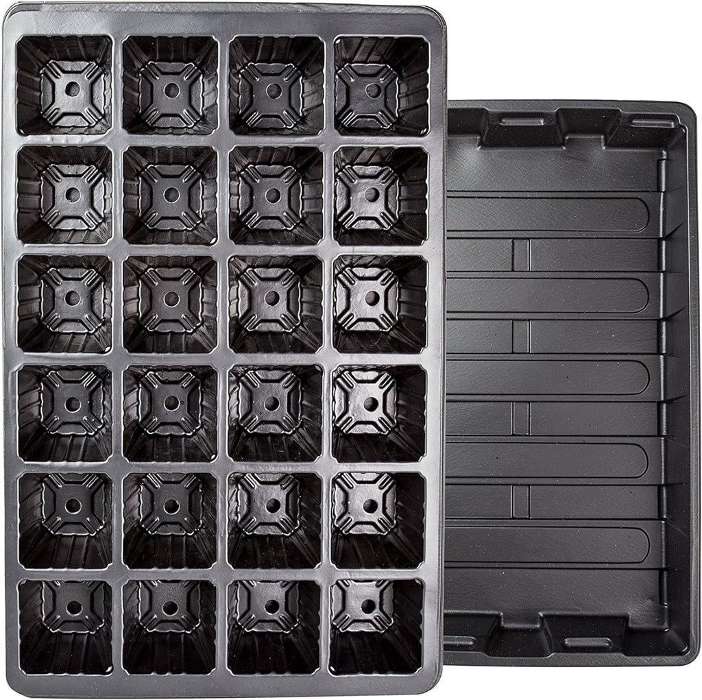 LOVEDAY 10 Pack -240 Cells -24 Grow Trays with Humidity Dome and Cell Insert - Mini Propagator for Seed Starting and