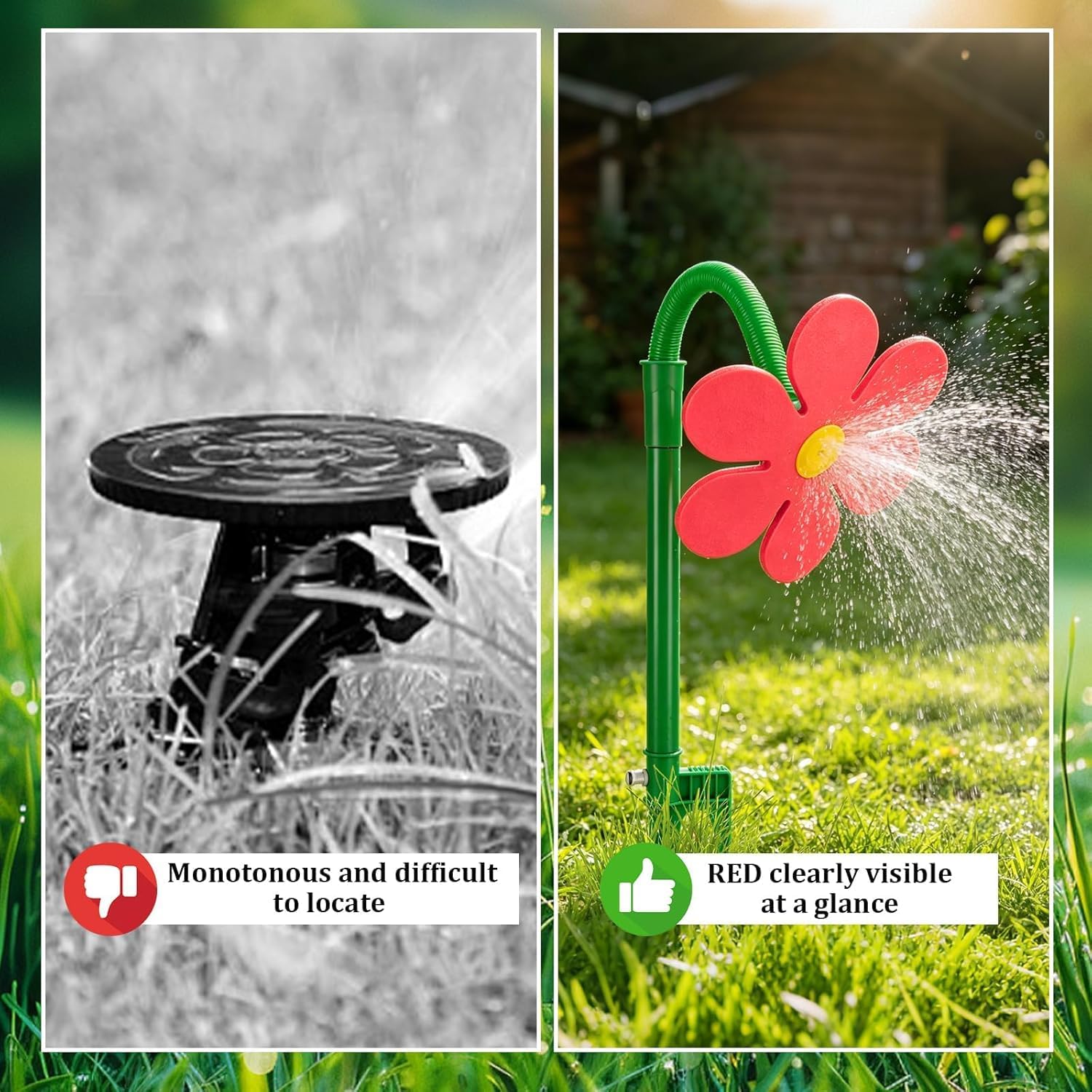 Crazy Daisy Sprinkler,360° Rotating Dancing Crazy Daisy Water Sprinkler for Lawn Garden, Funny Sunflower Water
