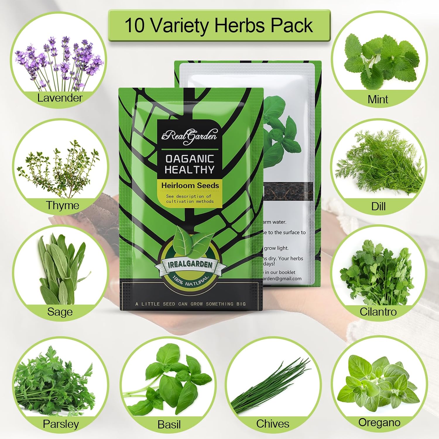 Indoor Herb Garden Kit – 10 Non-GMO Herb Seeds with Soil, Pots & Moisture Meter – Easy Windowsill Gardening Starter Set