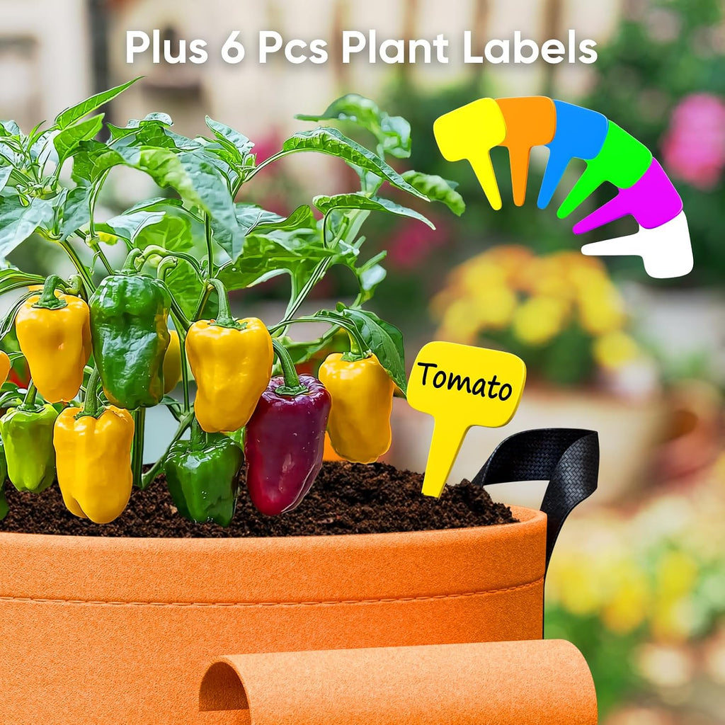 15 Gallon Potato Grow Bags - 6-Pack 350g Heavy Duty Thick Nonwoven Fabric Pots with Durable Handles, Large Potatoes
