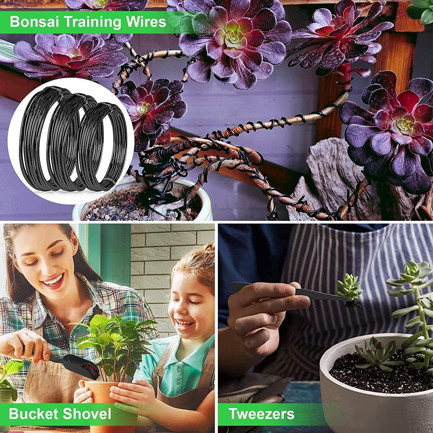 Bonsai Tools Kit- 24 PCS Bonsai Tree Kit Tools for Beginners, Bonsai Tool Set Bonsai Starter Trimming Care Kit Include