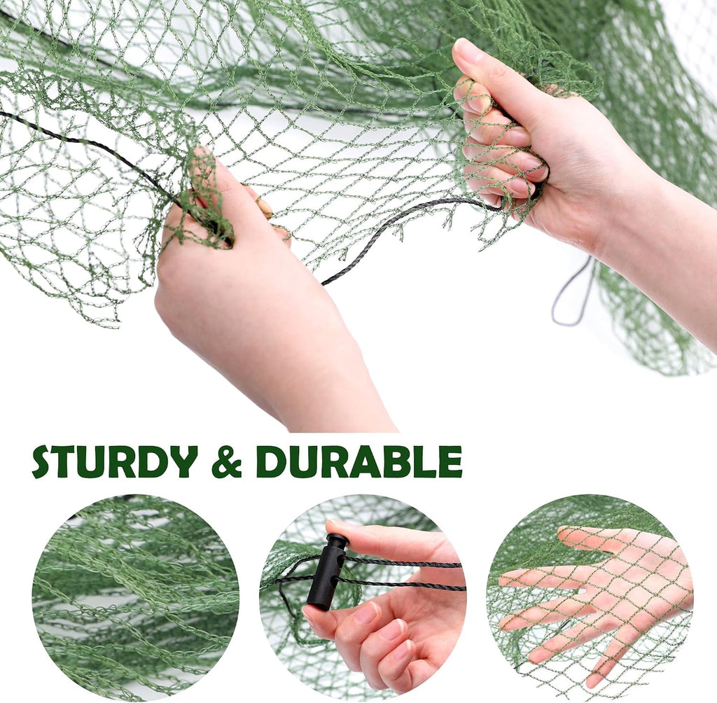 codree 3 Pcs Deer Netting for Shrubs- 7.8 x 7.8 Ft Deer Plant Netting Cover- Reusable Garden Plants Mesh Netting to