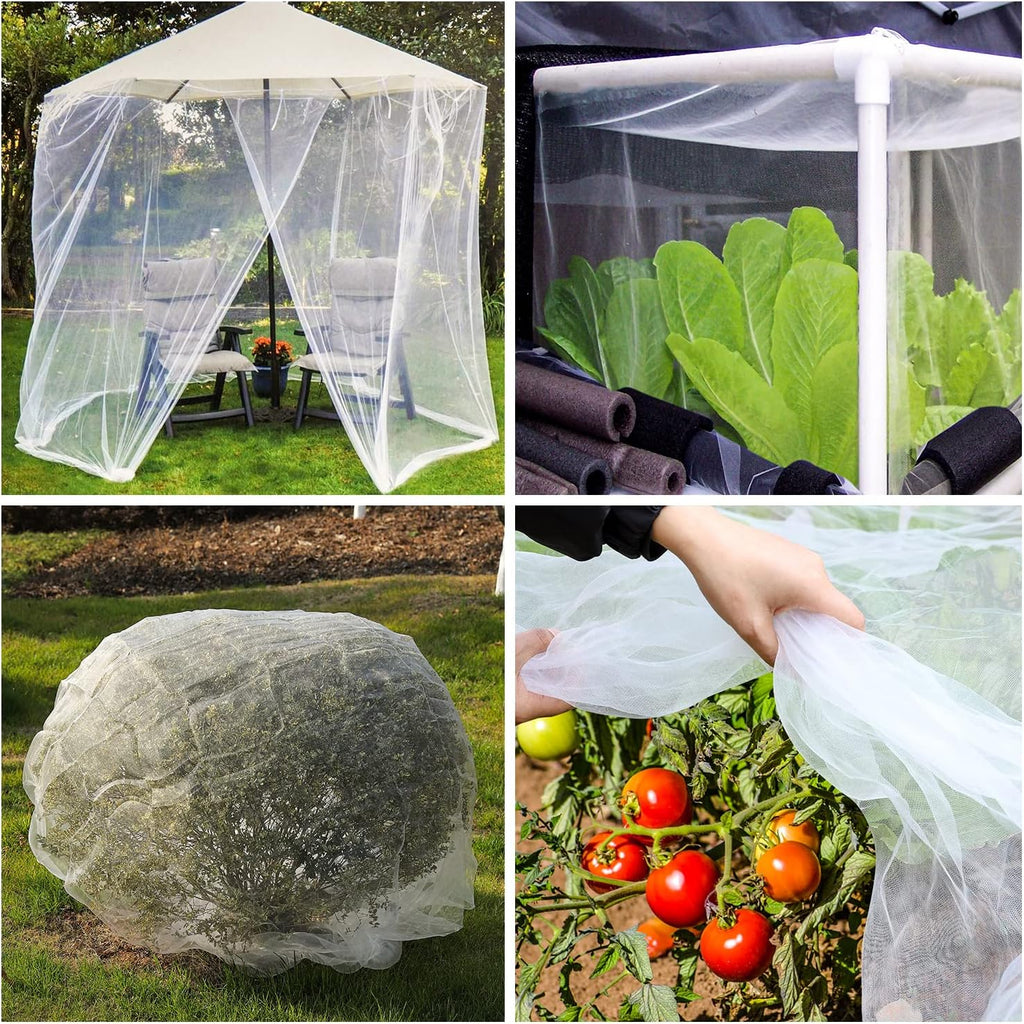 Garden Netting Kit - 10*50FT Ultra Fine Plant Netting Mesh Covers Row Net Protection For Tree Fruit Barrier Vegetable