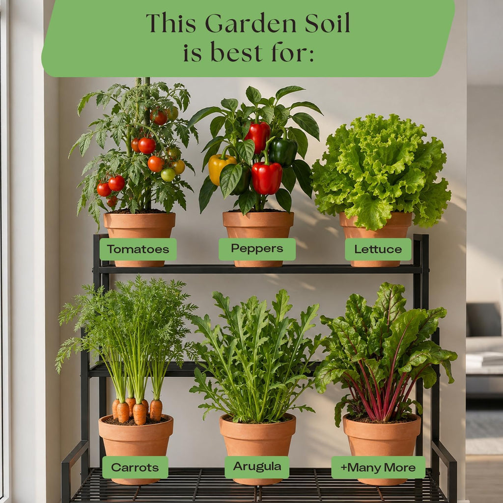 Rosy Soil Garden Mix Biochar Potting Soil for Outdoor Plants, 8 Quart | Organic Garden Soil with Worm Castings for