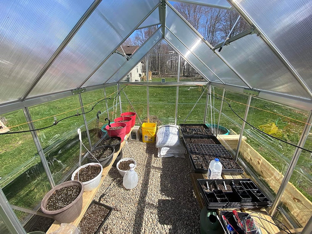 Automatic Greenhouse Drip Irrigation Kit – 20 Brass 360° Adjustable Nozzles, 65FT 1/2" Tubing & Misting System – Easy