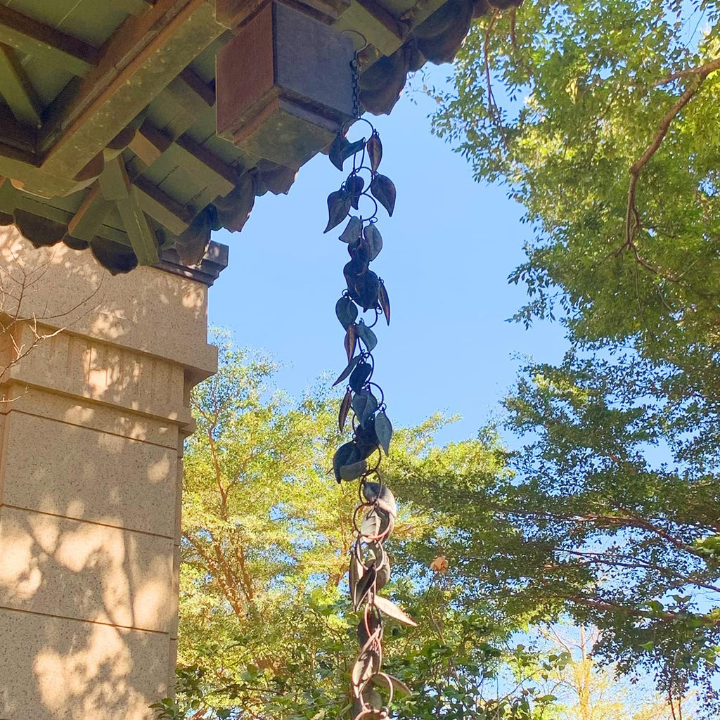 8.5 FT Rain Chain, Rain Chains for Gutters, Metal Rain Chain Downspouts | Metal Rain Catcher for Outside, Circle with