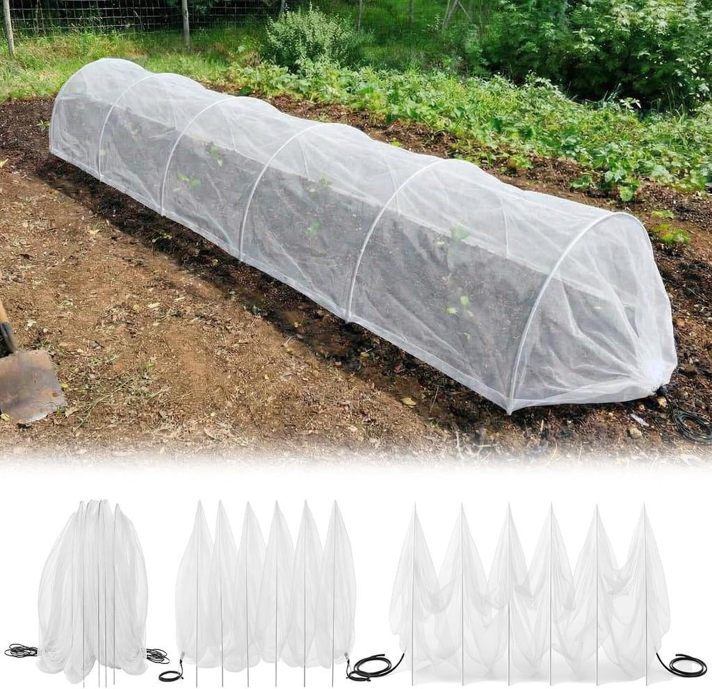 2 Pcs 18 x 118 inch Mesh Garden Greenhouse Tunnel Netting Protection Netting Pest Barrier Vegetable Plant Ultra Fine