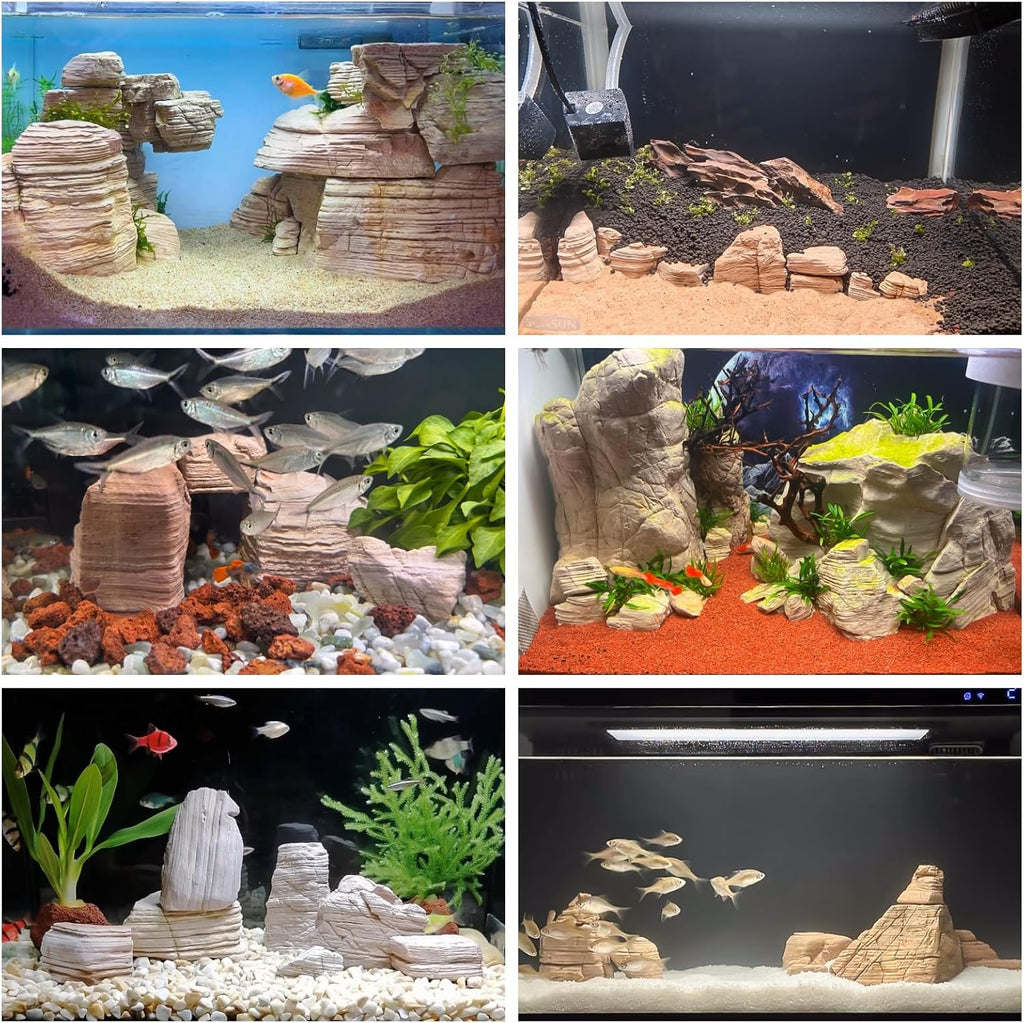 Aquarium Stone Rock 20lb Fish Tank Stone 2-8inch for Aquarium Landscaping, Terrariums, Vivarium Enclosures, Miniature