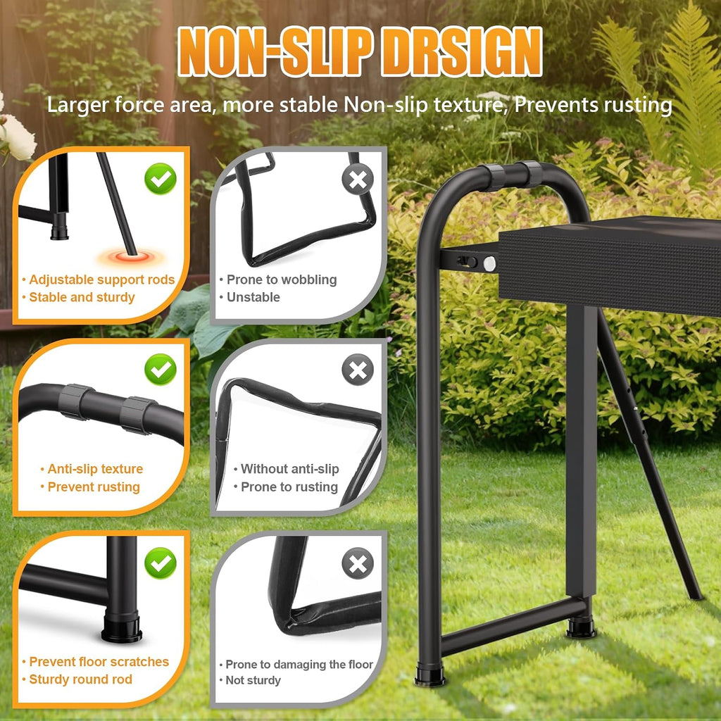 seasky Foldable Garden Kneeler and Seat, Anti-Tipping Gardening Bench Widened Thick Soft Kneeling Pad, Heavy Duty
