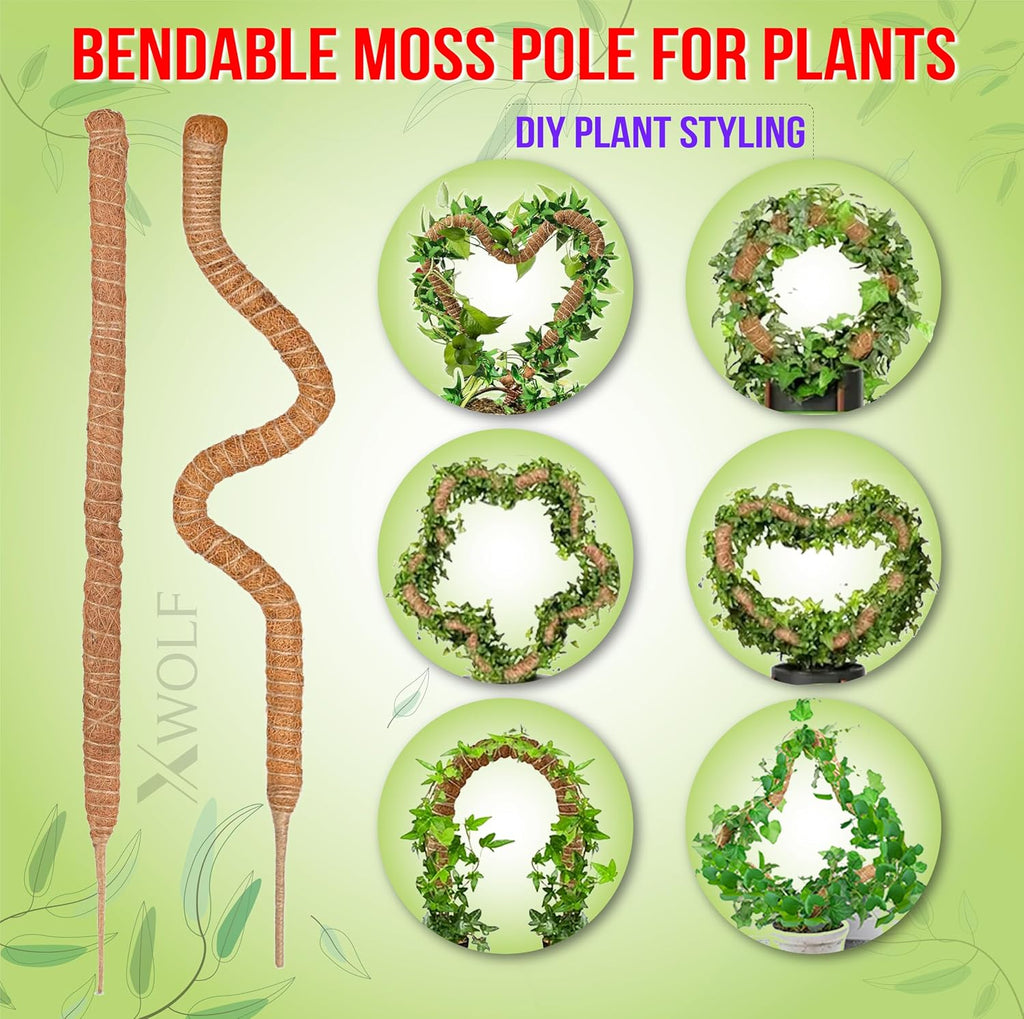 Moss Pole for Plants, 3 Pack of 28,48,63 inches | Coco Coir, Totem Poles for Climbing Plants, Monstera & Pothos Support