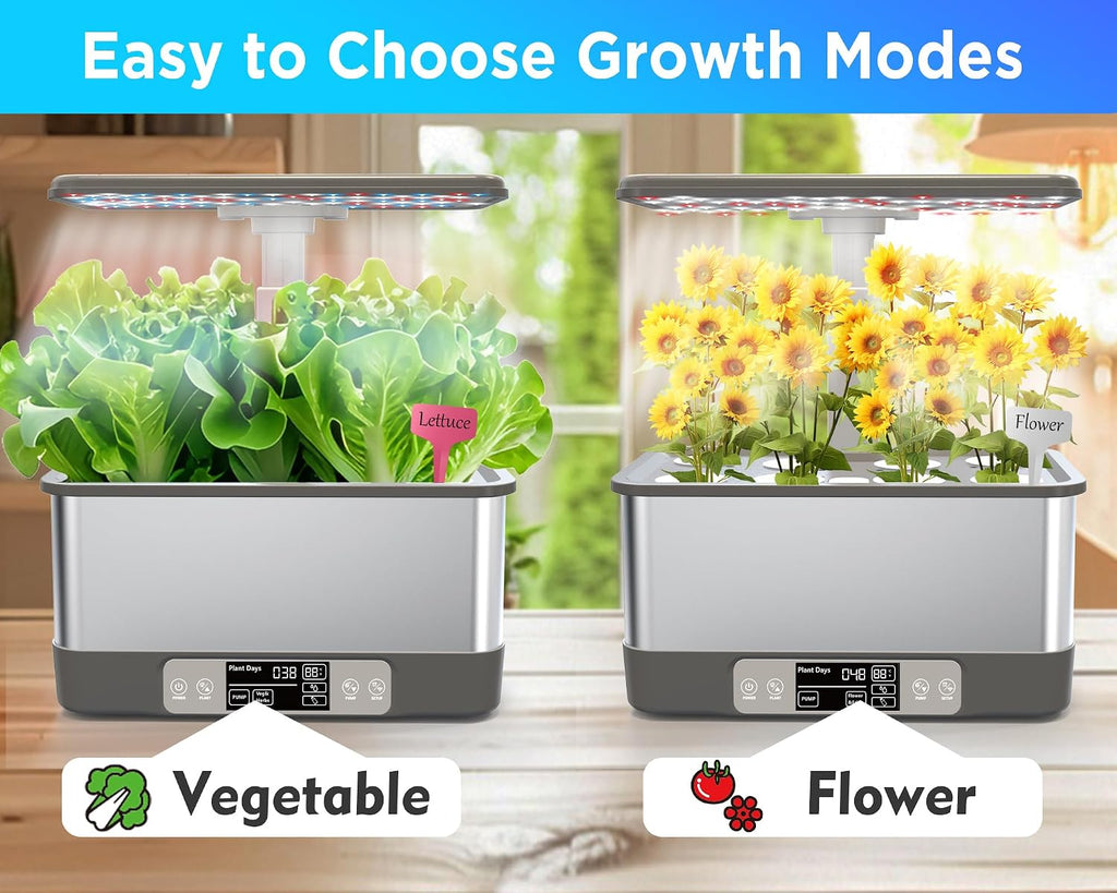 Hydroponics Growing System,Smart Indoor Herb Garden with Grow Light,8 Pods | In door Gardening System , APP & WiFi