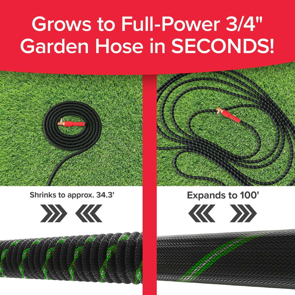 Pocket Hose Ballistic Double UV Edition 100 FT Expandable Garden Hose w/Pocket Pivot Swivel Connector, Anti-Burst