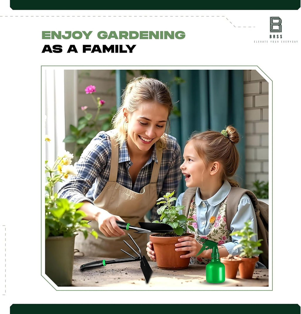 Gardening 9-Piece Heavy Duty Carbon Steel Gardening Tool Set – Rust-Proof, Ergonomic Non-Slip Handles with Durable