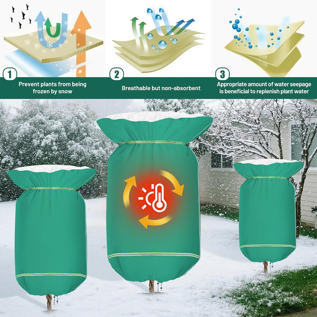 4 Pack Winter Plant Covers Freeze Protection Plant Frost Covers 47" x 71" | 2.5oz/yd² Frost Cloth Blankets for Outdoor