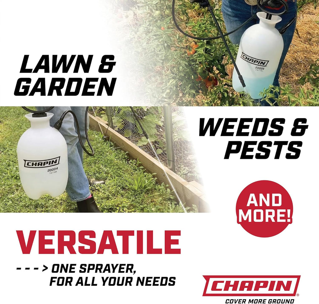 Chapin 1-Gallon Pump Sprayer, Easy Use for Home & Garden, 2pk | Durable lightweight tank; ideal for weed control, plant