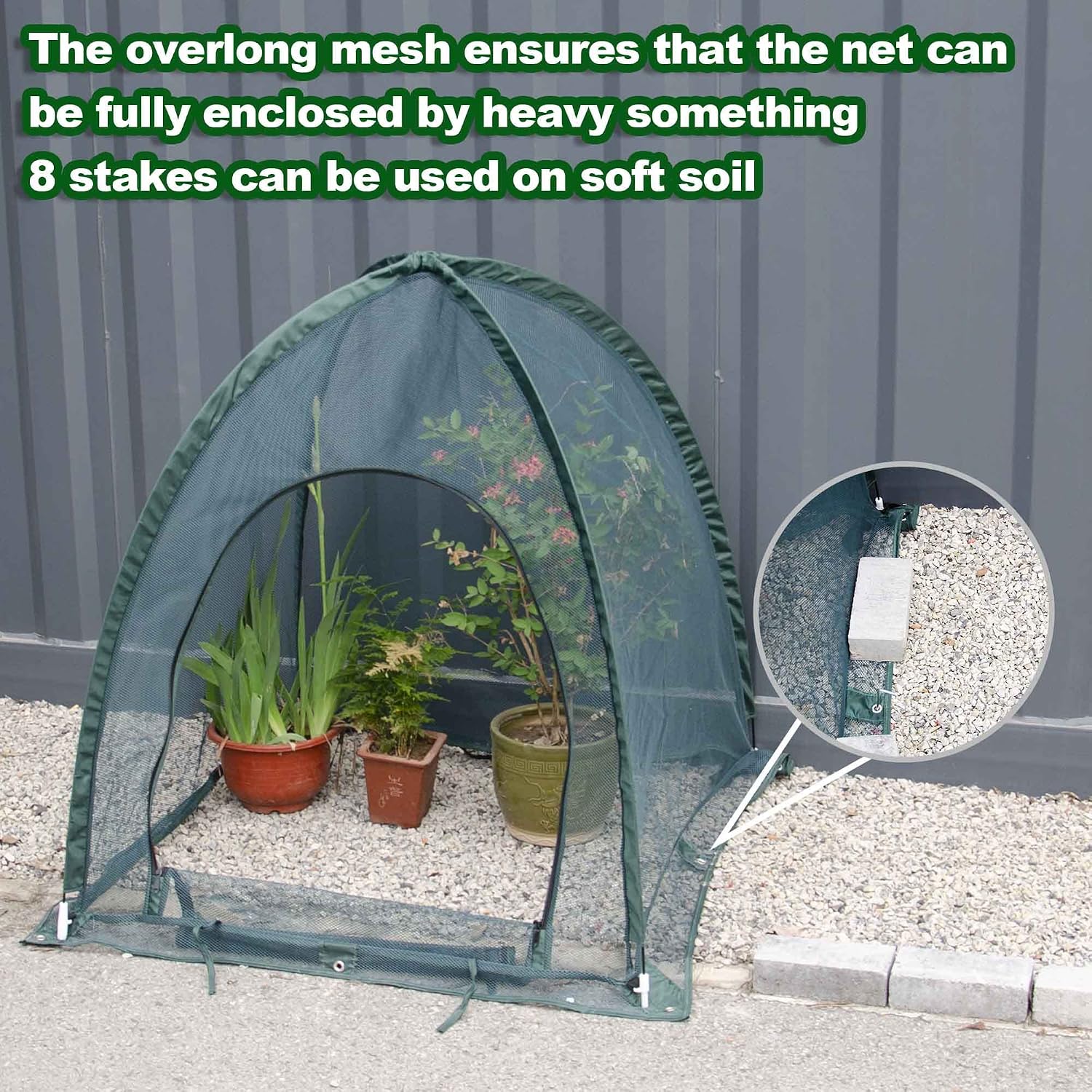 Pop up Gardening Net Cover,36x36x39 inch Pack of 2,Pest Guard Cover for Vegetables Fruits Durable Plant Gardening Net