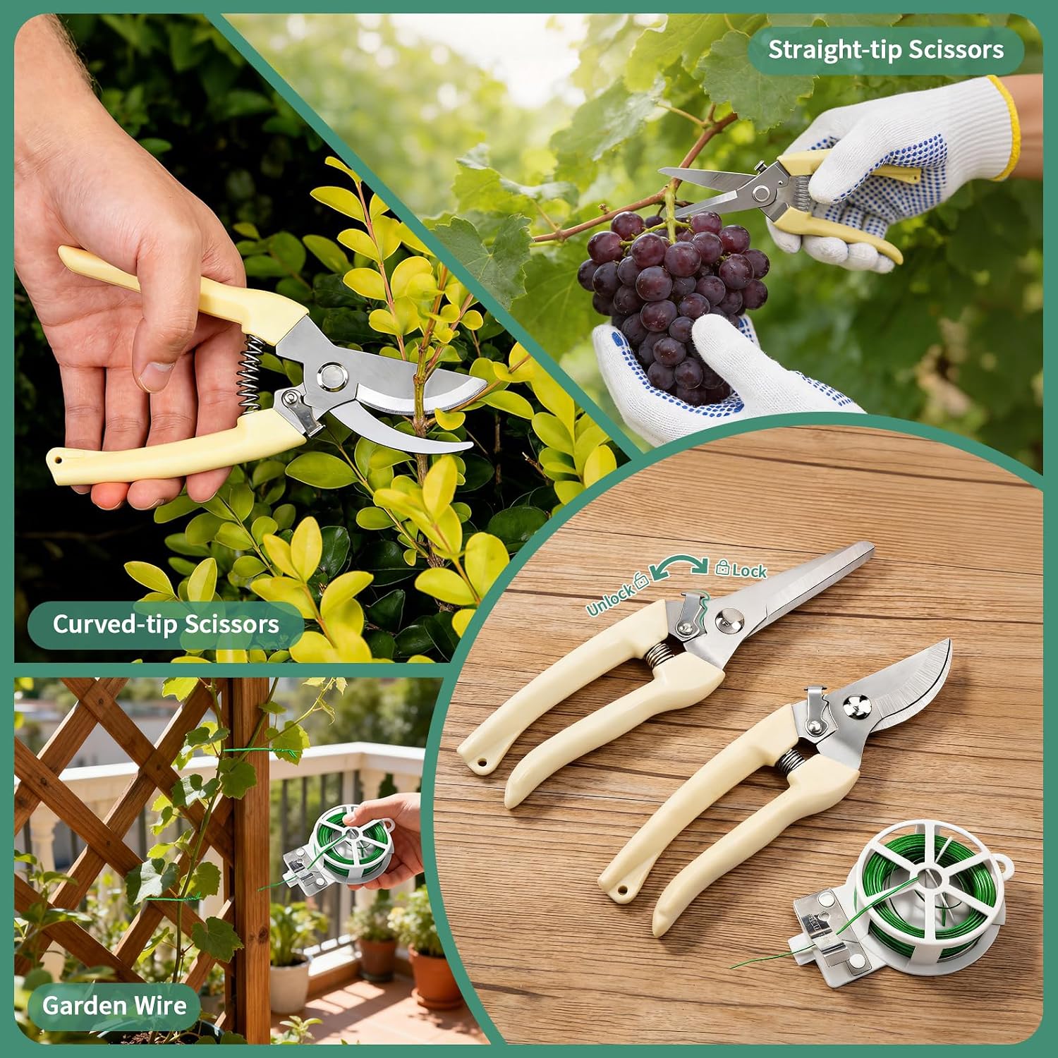 10PCS Gardening Tools Set, Heavy Duty Garden Hand Tool with Storage Bag Rust-Resistant Steel Built to Resist Bending