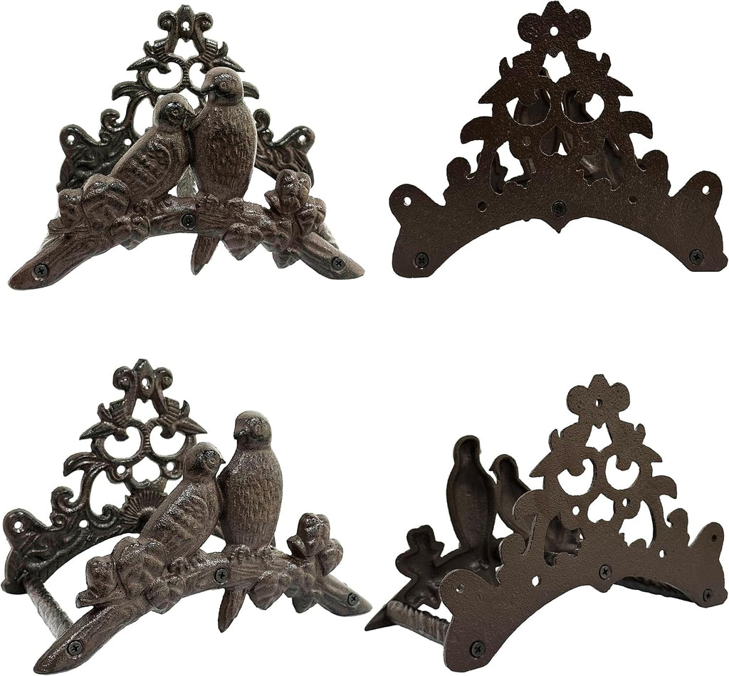 Garden Hose Holder Cast Iron Heavy Duty Water Hose Hanger, Outside Wall Mount, Solid Metal Decorative