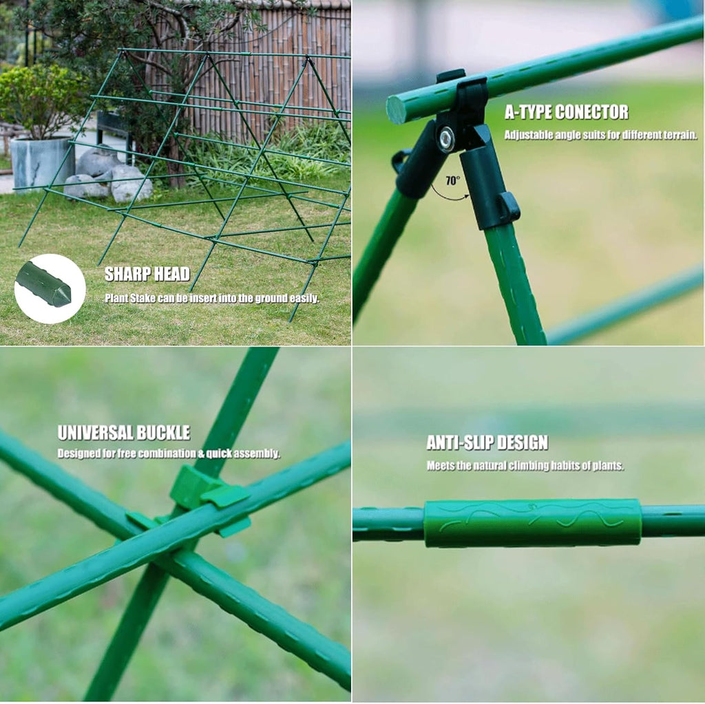 Orgrimmar 26 PCS 48" Garden Stakes 4ft Plastic Coated Climbing Plant Support Stakes Climbing Frame for Tomato Cucumber