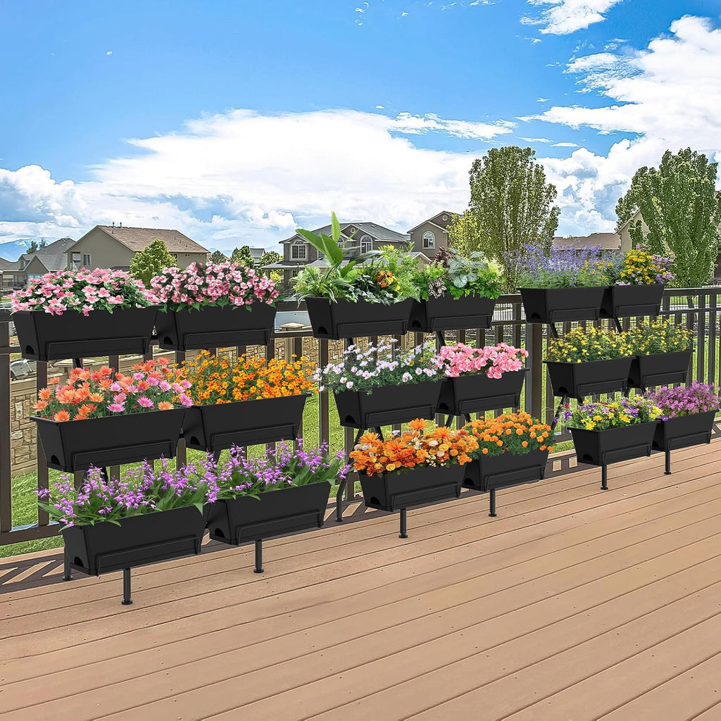 3-Tier Vertical Garden Planter with 6 Boxes, 31" Tall Raised Garden Bed | with Adjustable Feet, Suit for Herbs