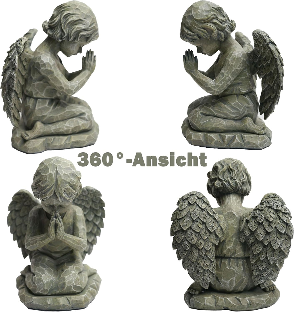 Praying Angel Figurine, 7.3 Inch Resin Angel Statue for Memorial Gifts, Sympathy Gifts, Indoor Home Decor, Garden