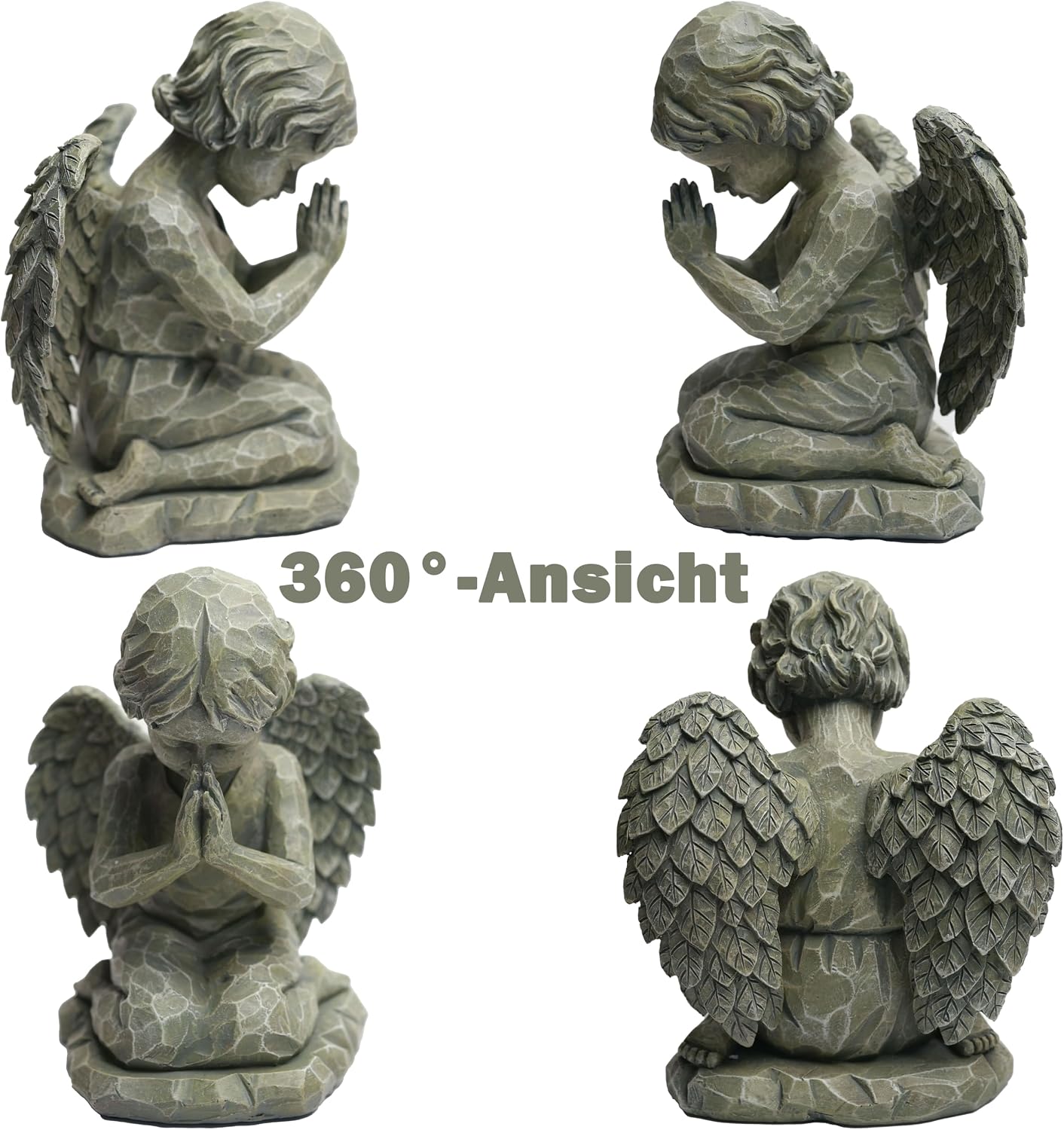 Praying Angel Figurine, 7.3 Inch Resin Angel Statue for Memorial Gifts, Sympathy Gifts, Indoor Home Decor, Garden