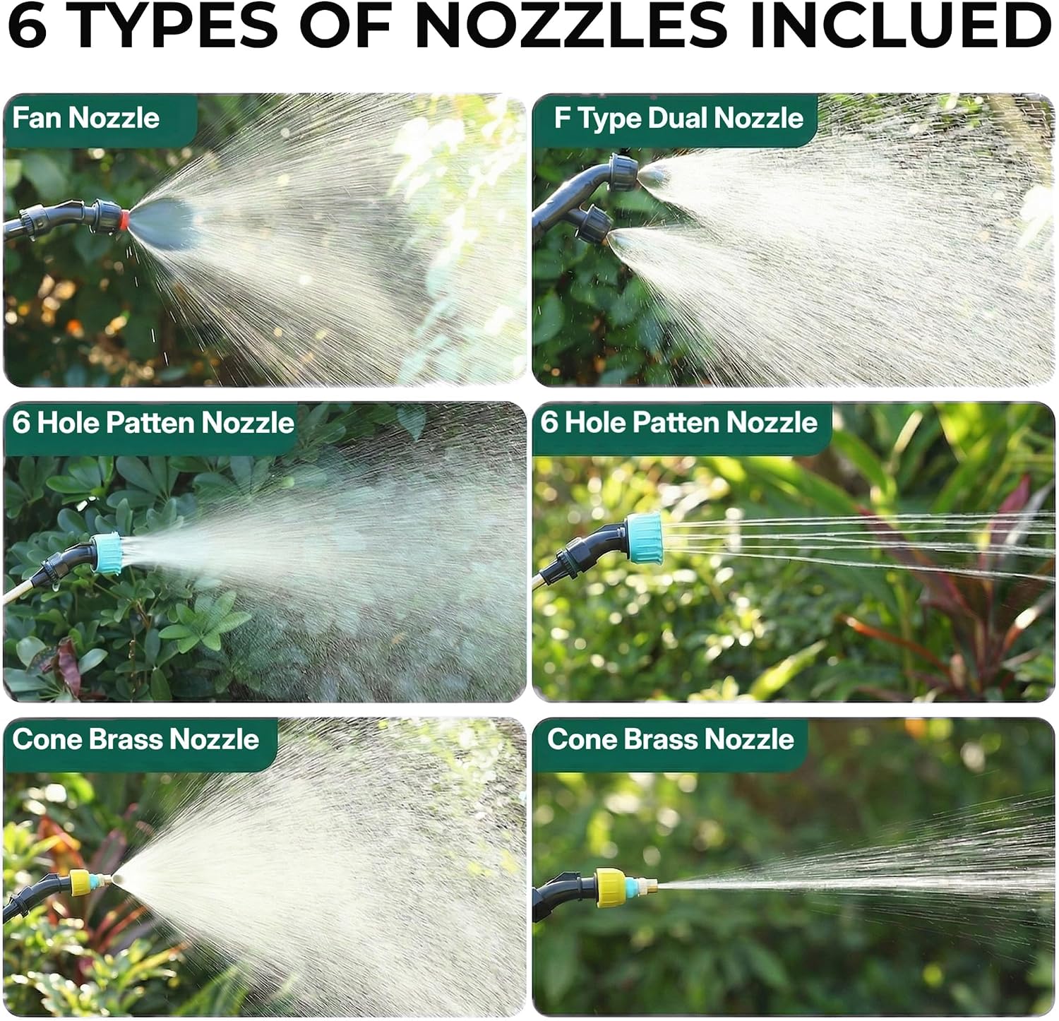 2 Gallon Battery Powered Sprayer, Upgrade Electric Garden Sprayer with 4 Types of Nozzles, 3-Level Adjustable Speeds