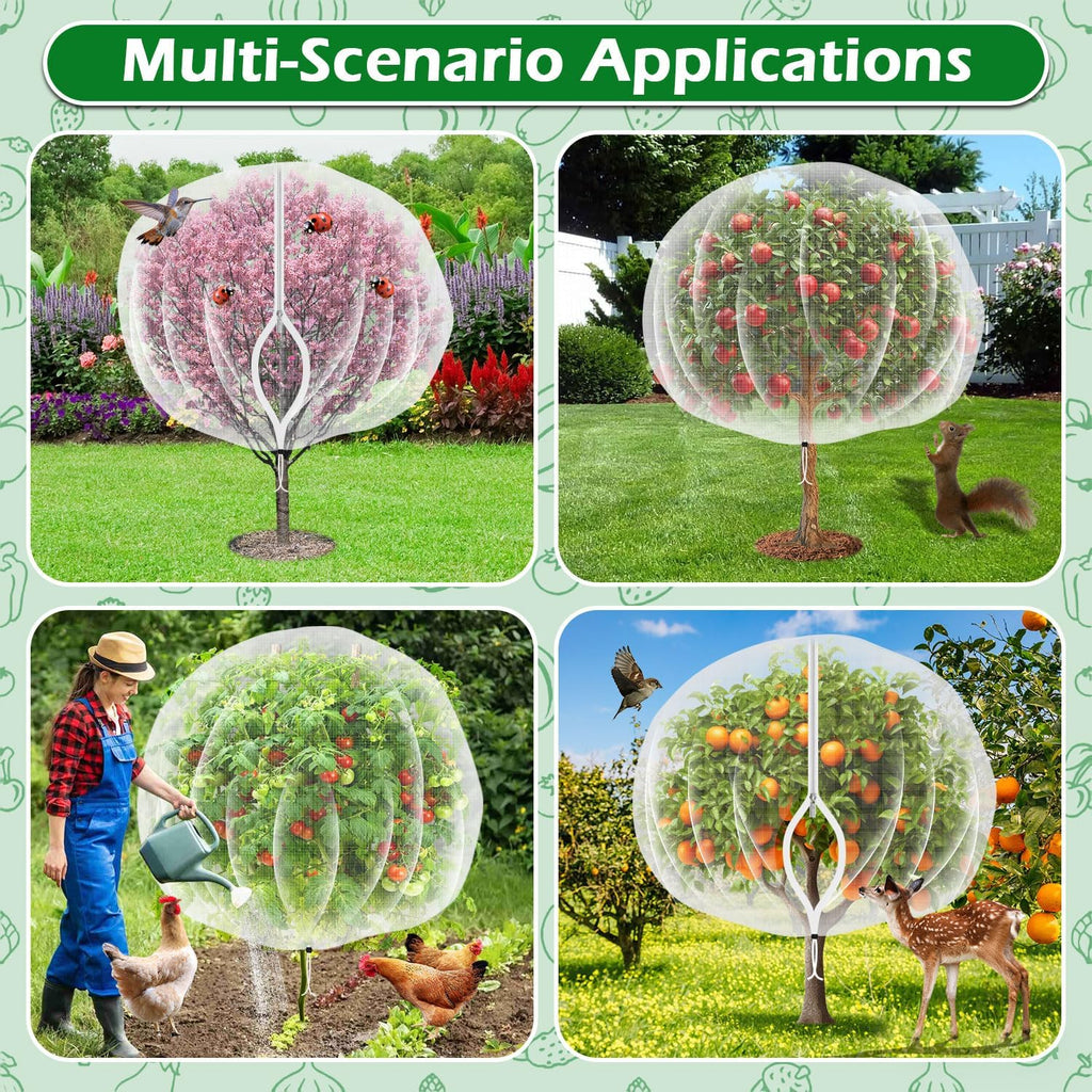 10'x10' Fruit Tree Netting Cover with Zipper and Drawstring | Ultra-Fine Mesh Garden Plant Insect Pest Net Barrier to