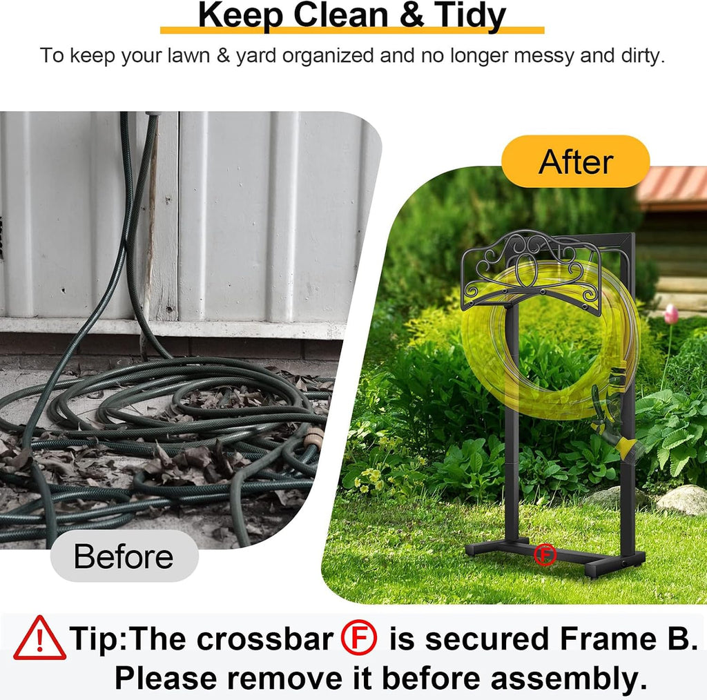 2 Pack Hose Holder,100ft Capacity Garden Hose Holder | Freestanding Water Hose Holder,Upgraded Garden Hose Reel With 4
