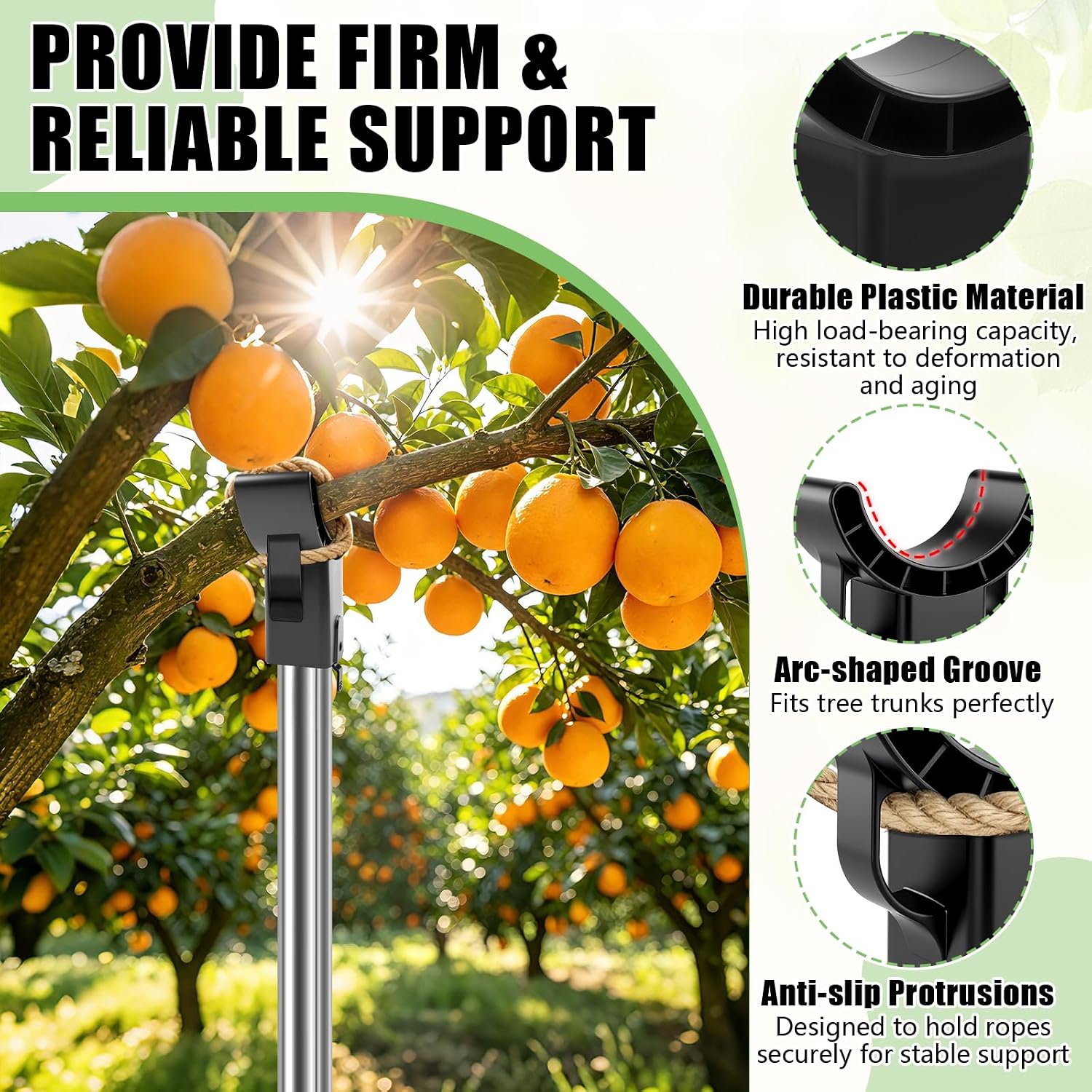2 Set Adjustable Tree Branch Support, 18"-60" Tree Support Pole with Crutch | Stainless Steel Fruit Tree Branch Support
