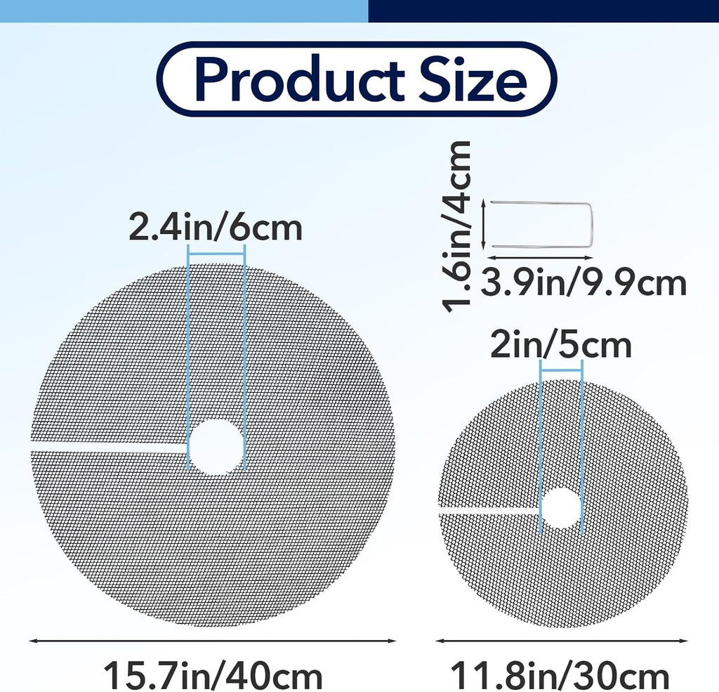 16PCS 15.7 Inch Plant Pot Grids and 11.8 Inch Plant Pot Grids Includes 48 Ground Stakes, Plant Pot Soil Cover