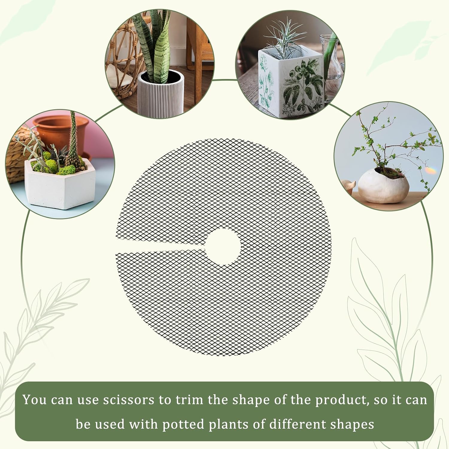 6 Pcs 15.7 Inch Plant Pot Grids，Cut-able Plant Pot Soil Protective Covers from Animals，Used to prevent animals or