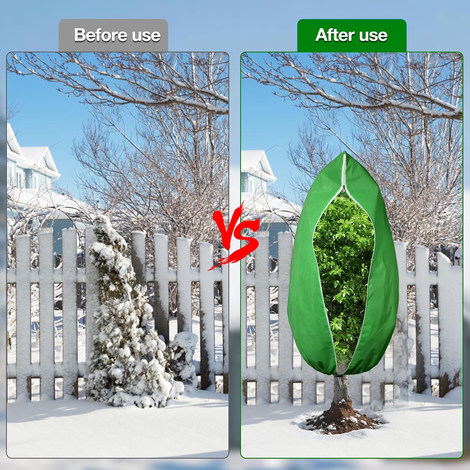 2pcs Reusable Winter Frost Plant Cover Freeze Protection, 47.2"x72" Large Frost Plant Cover for Winter Outdoor