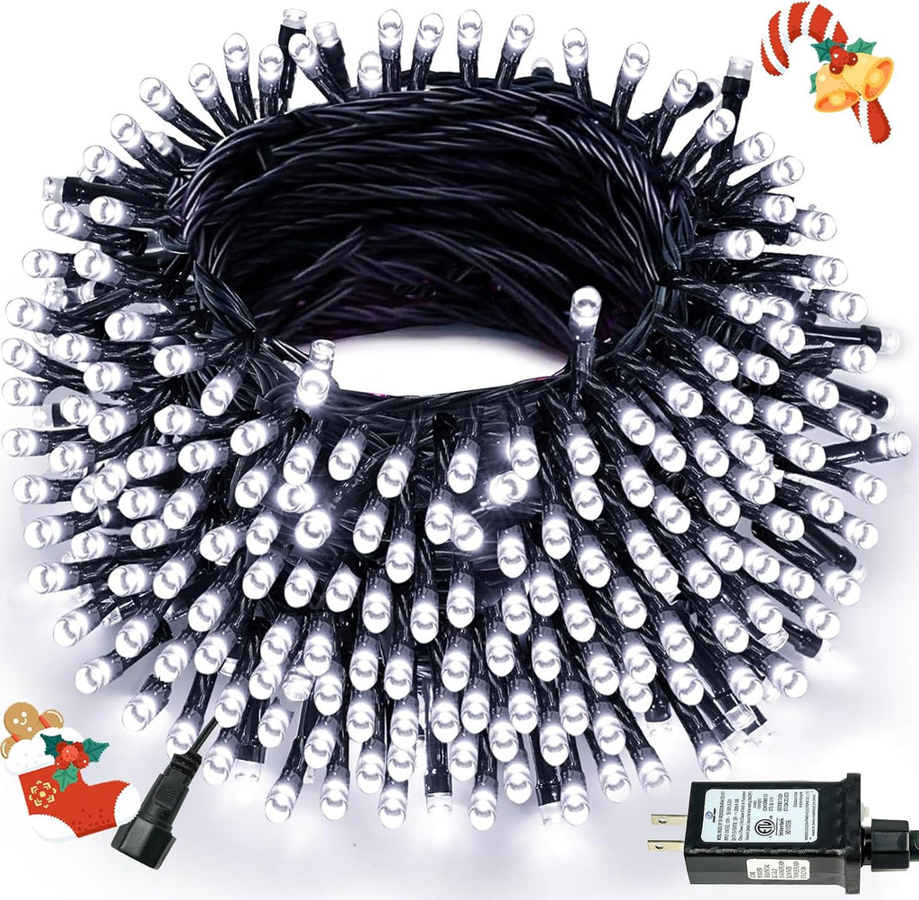 Connectable 99Ft 300LED Christmas String Lights Outdoor Indoor, Cool White