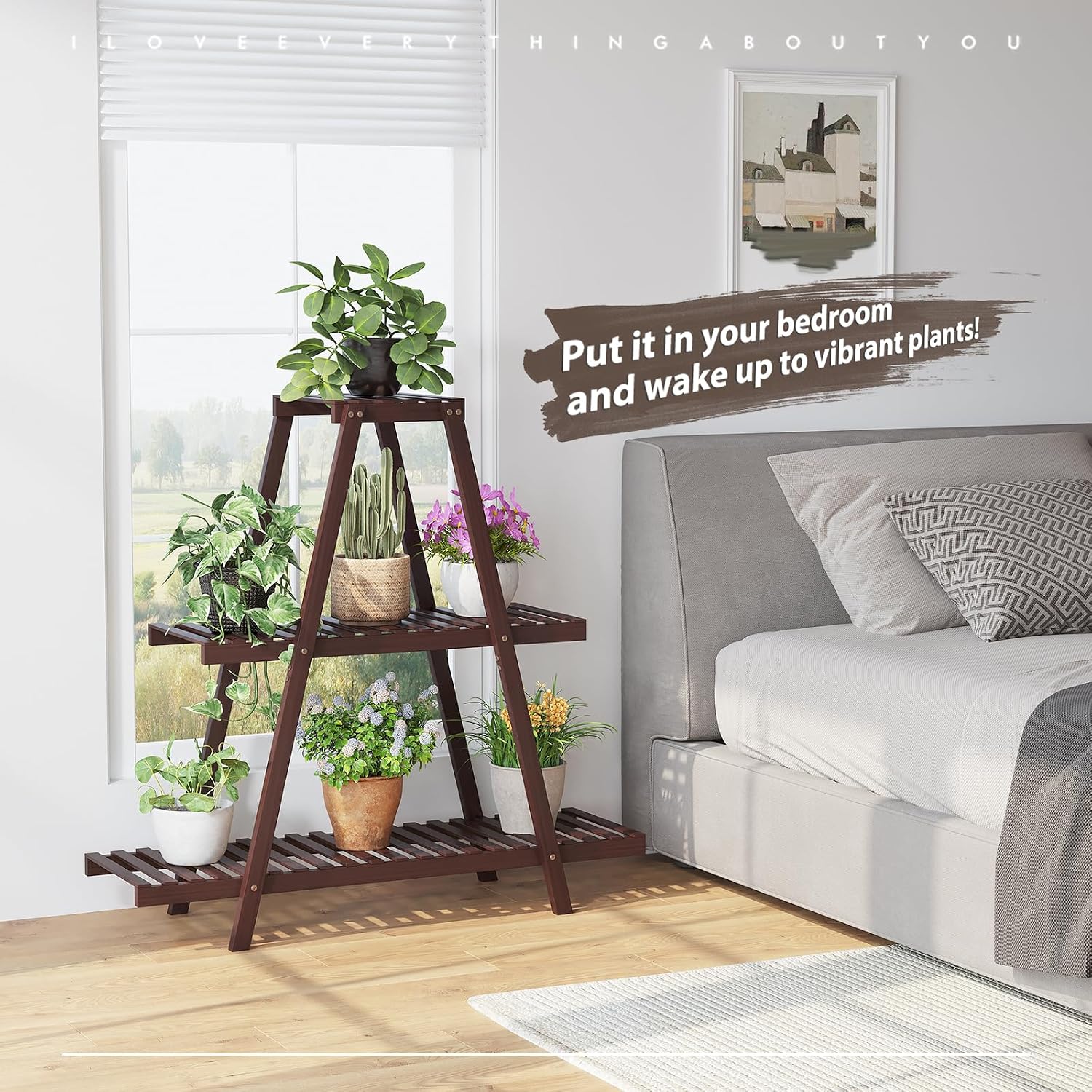 STDDRE Plant Stand For Indoor Outdoor Tiered Plant Shelf 3 Tier 8 Potted Bamboo Flower Holder Ladder Rack For Multiple