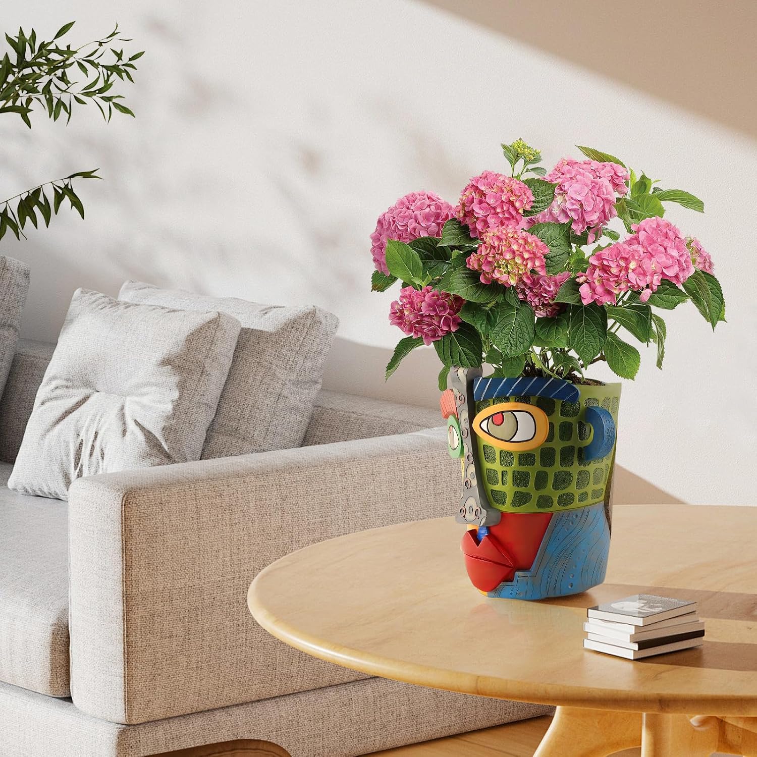 Brutalist Abstract Face Planters Pots Abstract Flower Pot (Modern) | Funny Planters Decoration Flower Resin Face Flower