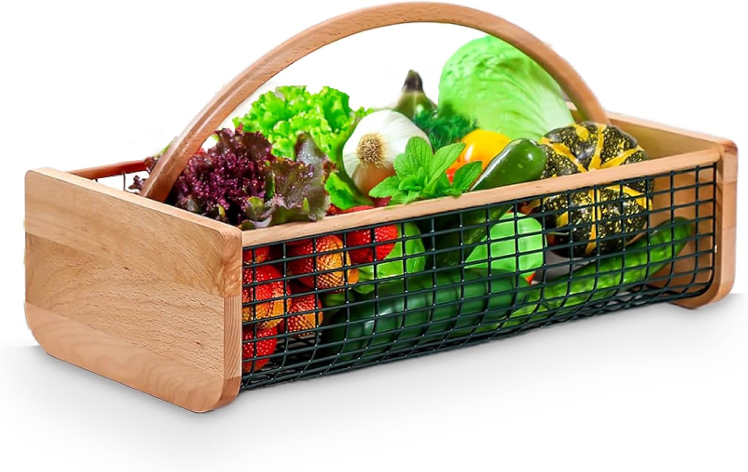 Garden Hod Harvest Basket - Durable Wooden Gardening Supply for Flowers, Vegetables, and Fruits - Handcrafted in Maine