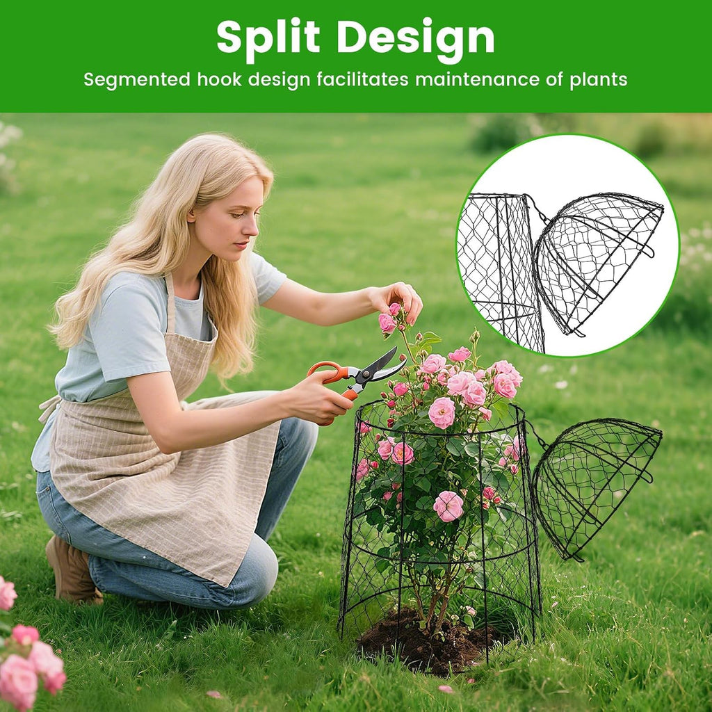Plant Protector Chicken Wire Cloche 8 Psc, 20×12.6in Large Garden Plant Cage Protector, Split Design and Anti-Rust