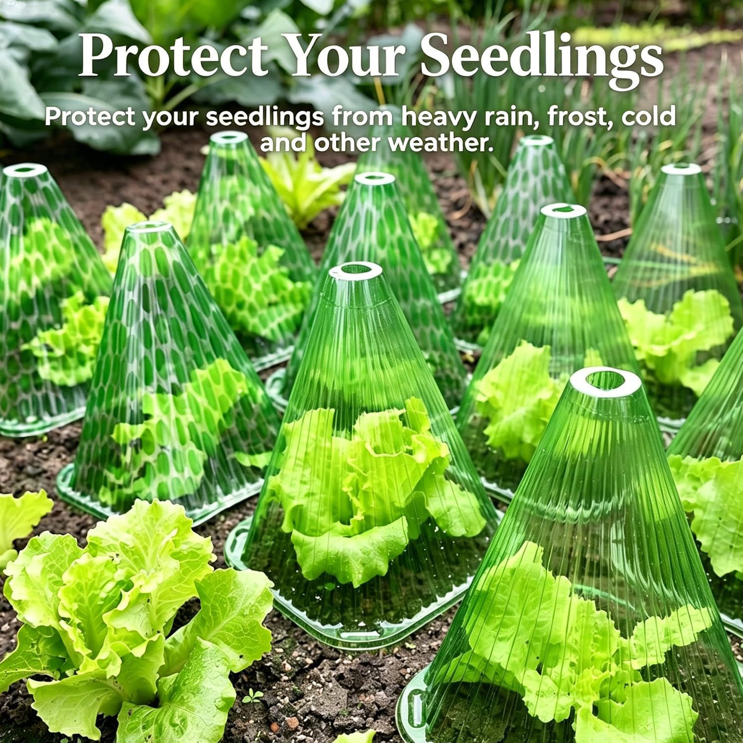 Fshow 40 Pack Garden Cloches for Plants, Reusable Bell Plant Cover, Plant Covers Protectors from Animals