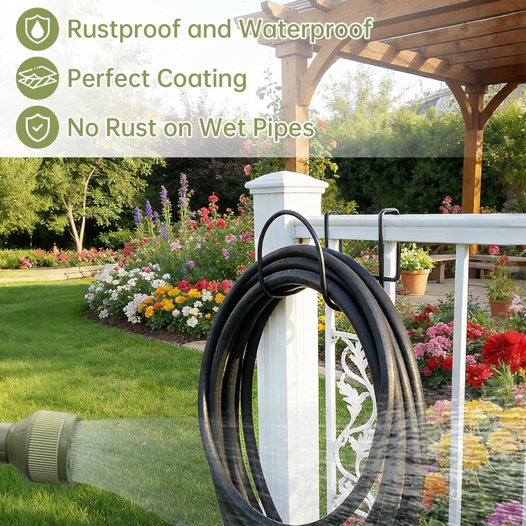 Garden Hose Holder - Heavy Duty Hose Hanger Wall Mounted Water Hose Holder | For retractable and flexible hoses, for