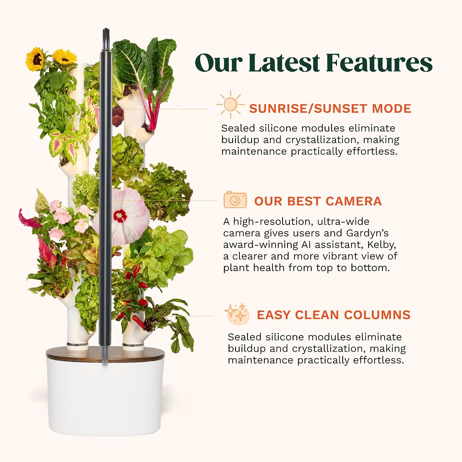 Gardyn Studio 2 Hydroponics Growing System - 16 Plants, Smart Tower | New & improved, non-GMO plants, herbs